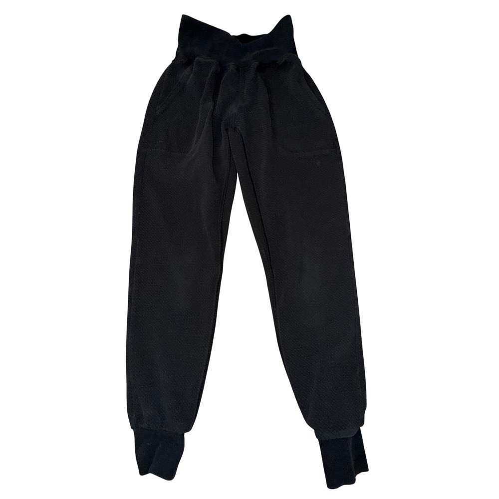 Born Primitive Joggers S Black Textured High Waist Athleisure Sporty Chic Gym